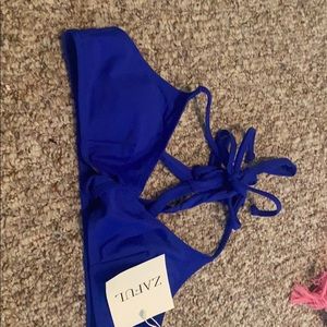 Blue bikini top never worn